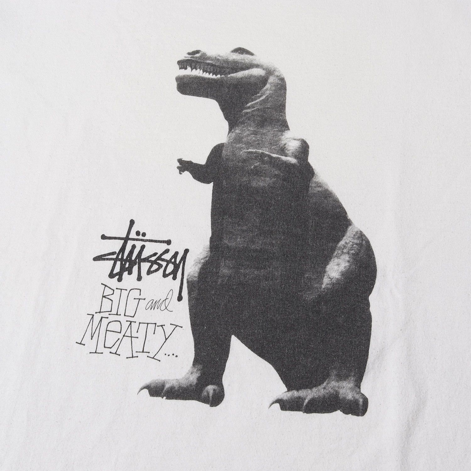 90s OLD STUSSY 紺タグ T-REX / 恐竜 クルーネック Tシャツ(USA製