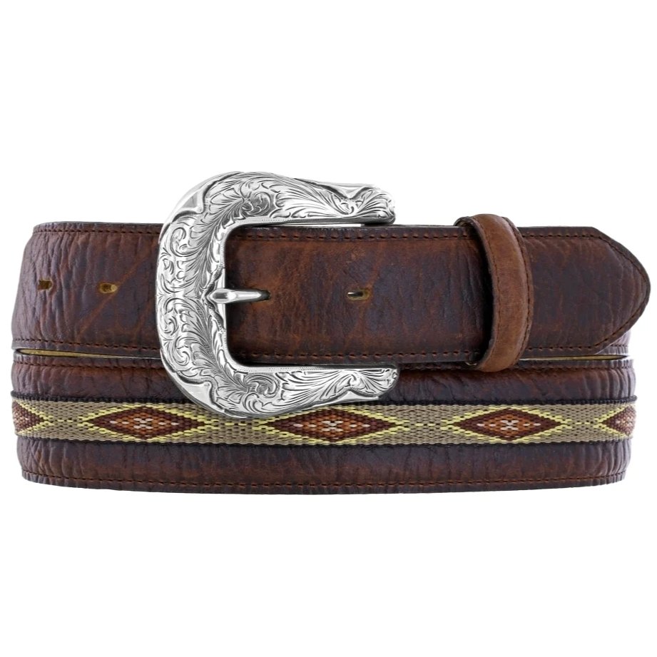 Justin Men's Northern Bison Brown Western Belt - Boots Etc