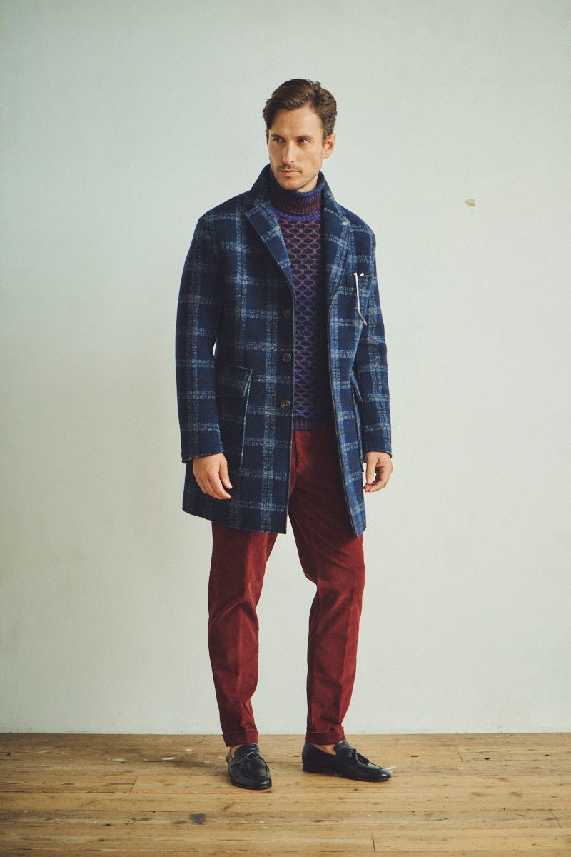 ボンディングチェックチェスターコート / Col： VAR2 ブラック系 BOB JAPAN