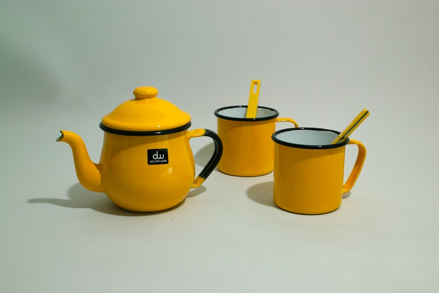 No.5916「ホーローポット」SOLD/5917「ホーローマグ」：デコラウェア