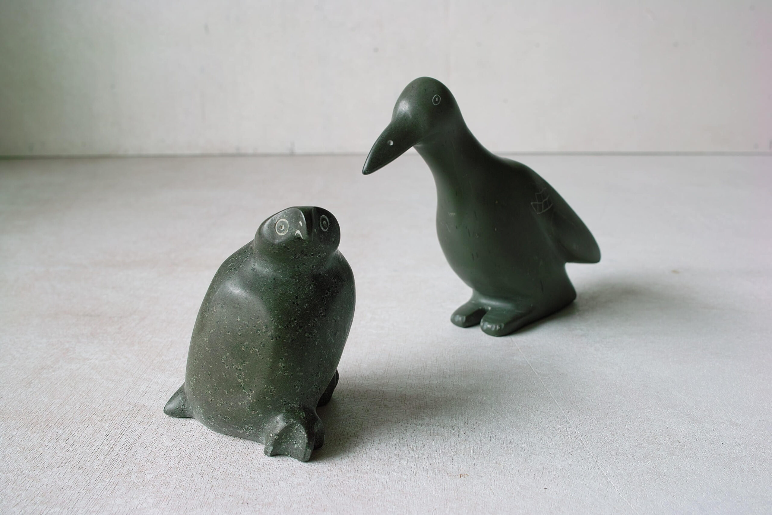 Napatchie Noah】彫刻 イヌイットアート 石彫 ホエール オブジェ