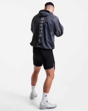 Genaro Oversized Windbreaker Hoodie - Charcoal | BOXRAW