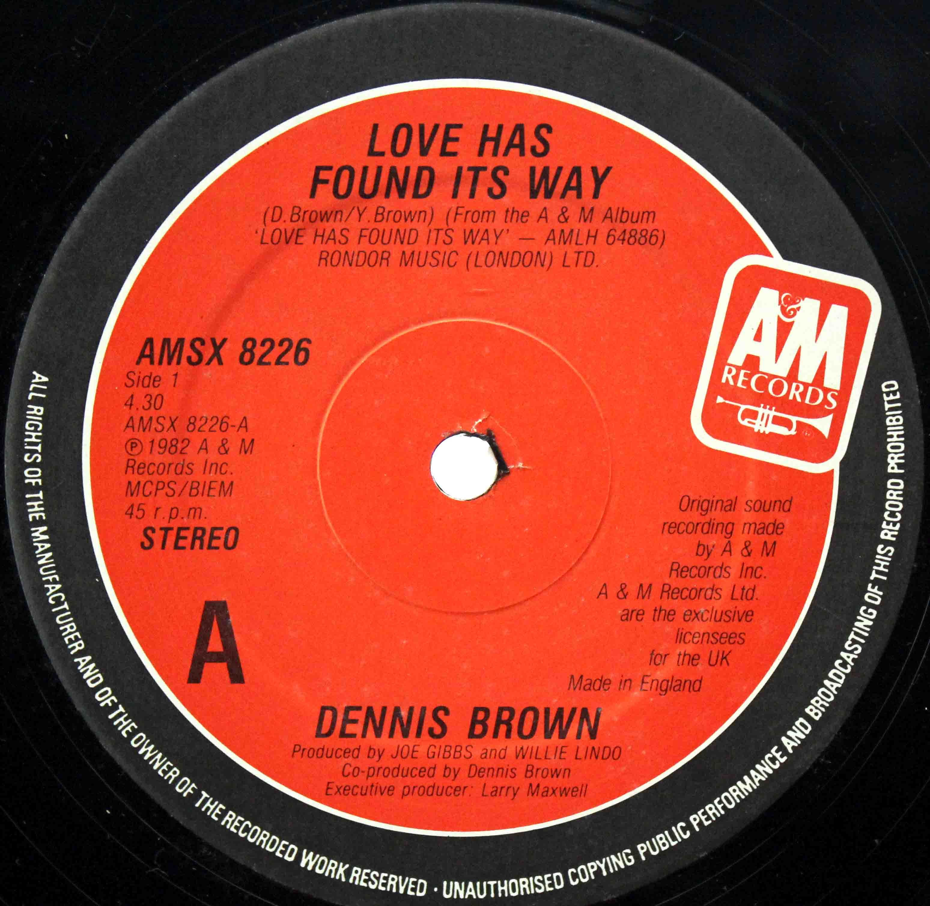 Dennis Brown / Love Has Found Its Way (UK 12`Special Disco Version