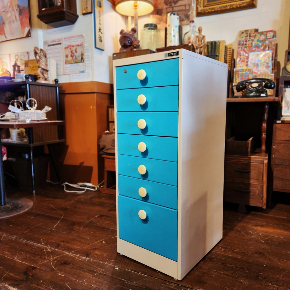 レトロポップなスチールキャビネット(スチールチェスト) - [Sold Out