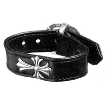 L*A様 Chrome Hearts シルバー銀製ブラックレザーバングル