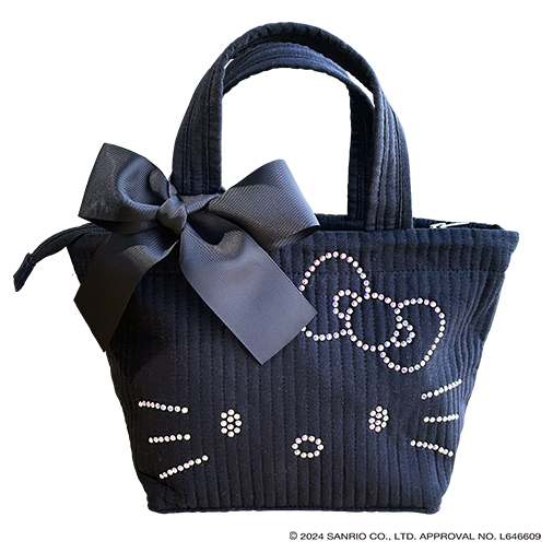 ハローキティ (カオ）キルティングトート_Black COLLABORATION Bling Me!