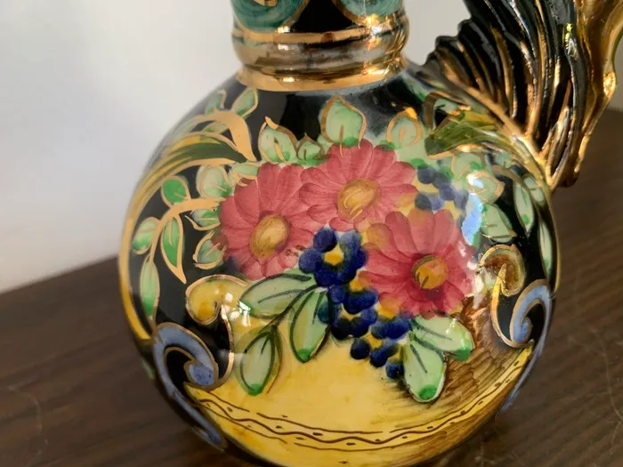SOLDOUT-ベルギー 50s 鹿 ゴールド 花瓶 陶器 フラワーベース