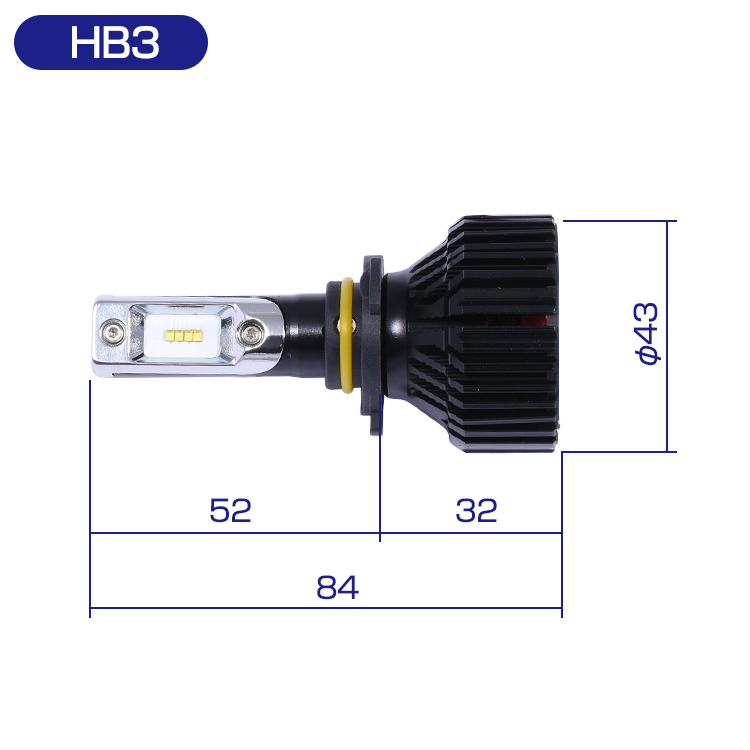 アルミヒートシンク 冷却ファン付き LED バルブ H1 H11 H7 HIR2 HB3