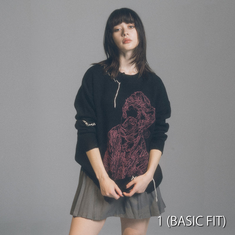 Novel Core × A Good Bad Influence” Outline Sweater Black – BMSG