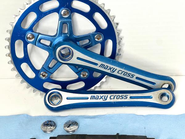 BMXmuseum.com For Sale / Blue Sugino Maxy Cross Crank w 44 tooth
