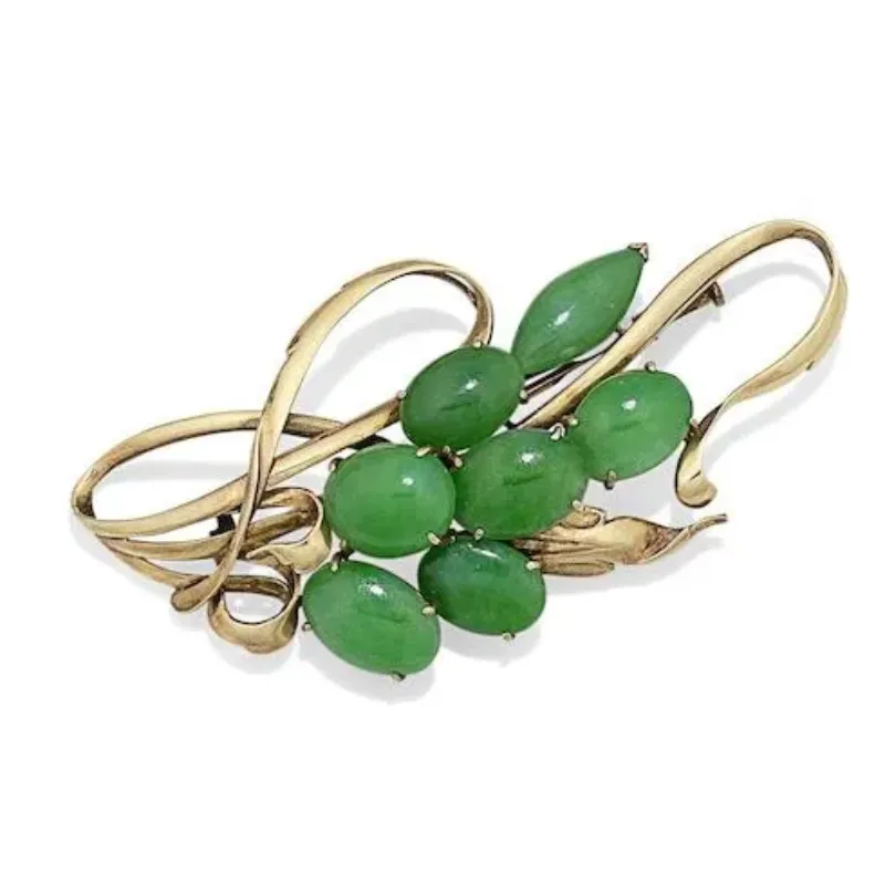 宝石 翡翠 K18イエローゴールド ブローチ｜ブランド買取なら「ブランド