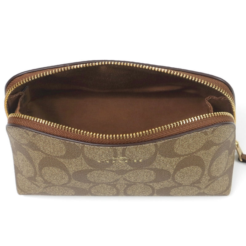 Brandol / COACH コーチ ポーチ シグネチャー コスメポーチ ベージュ