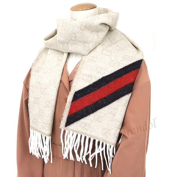 Brandol / GUCCI グッチ ストール アルパカ・ウール GG柄 マフラー