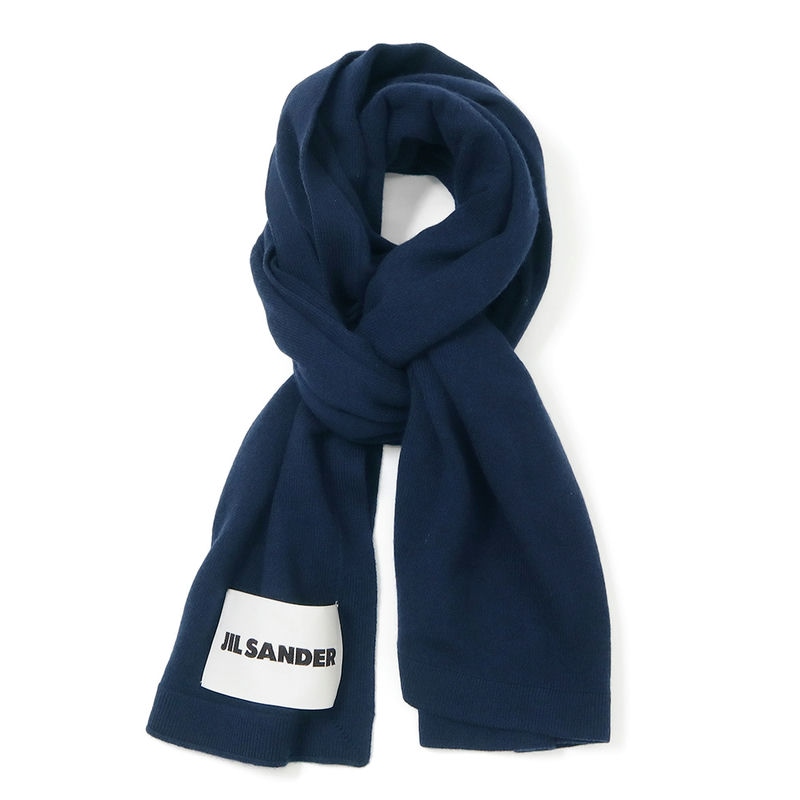 JIL SANDER リバーシブルマフラー ネイビー/ブラウン JIL SANDER