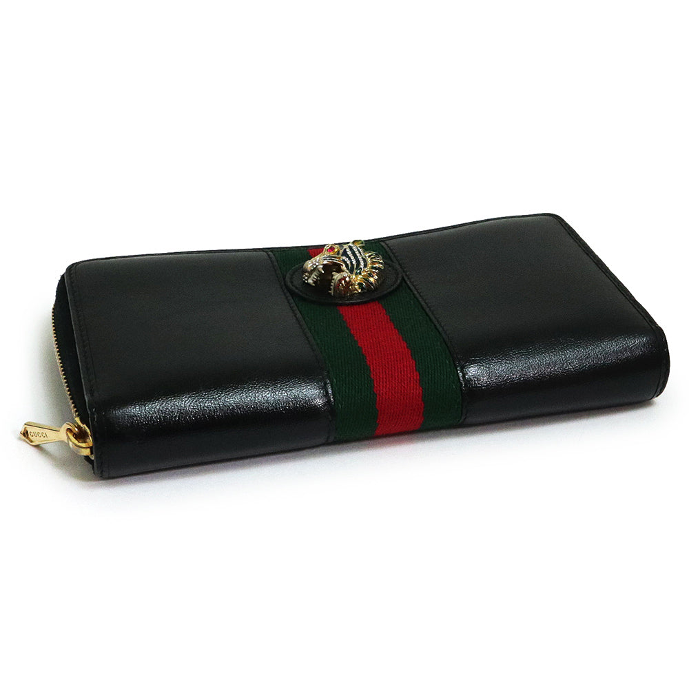 未使用 展示品】グッチ GUCCI ラジャ タイガーヘッド ウェブ ラウンド
