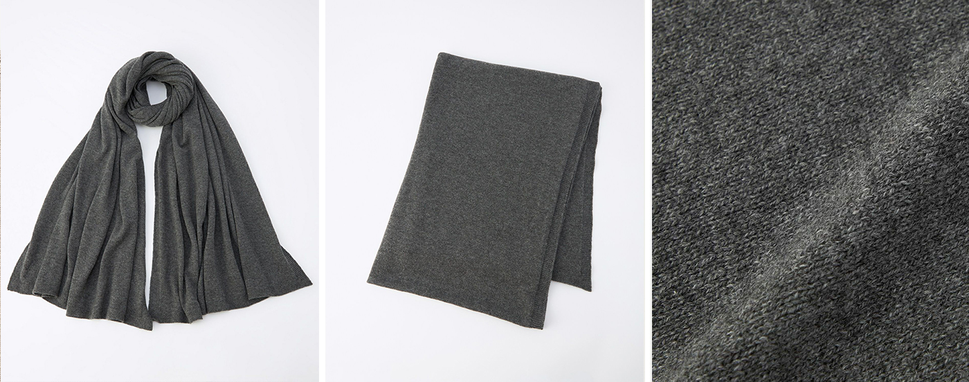 サイドリブニットストール(カシミヤ) 全3色 | BRITISH MADE