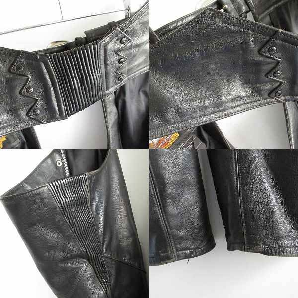 HARLEY DAVIDSON ハーレーダビッドソン レザー チャップス 黒 実寸W31