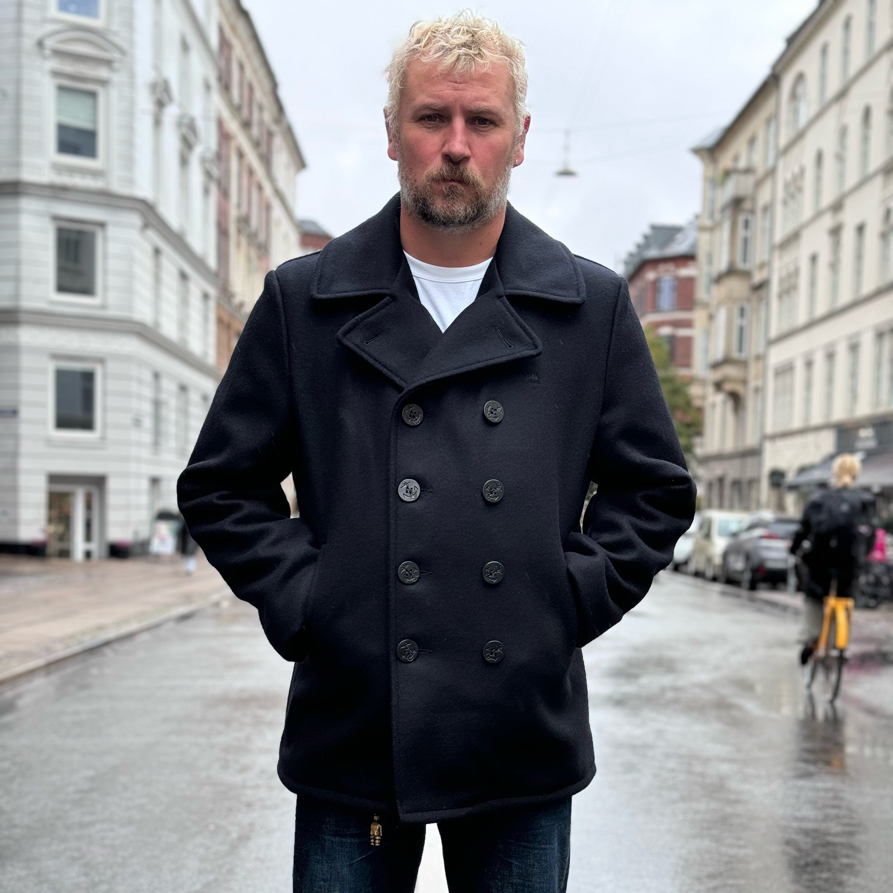 Schott NYC - Peacoat Navy – Brund 90s Schott Pea coat double black