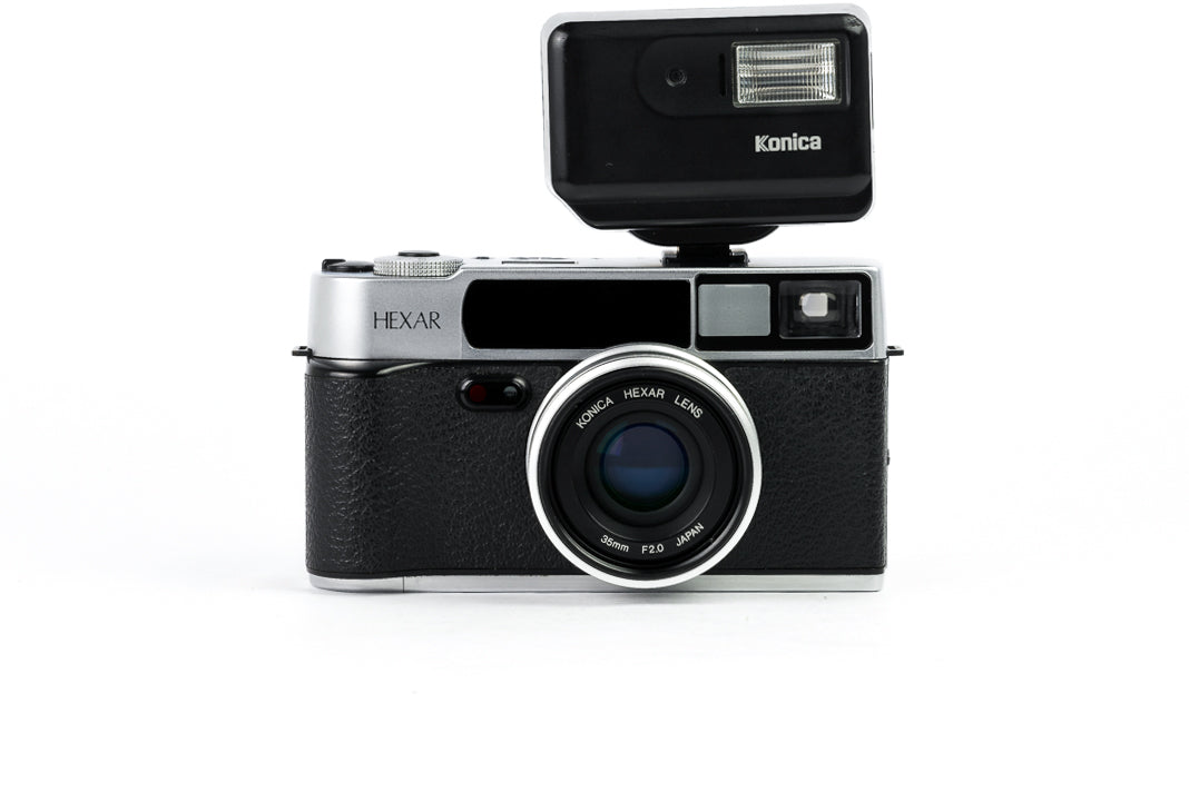 Konica Hexar AF Silver QD + HX-14 Flash + Box – BuyMoreFilm