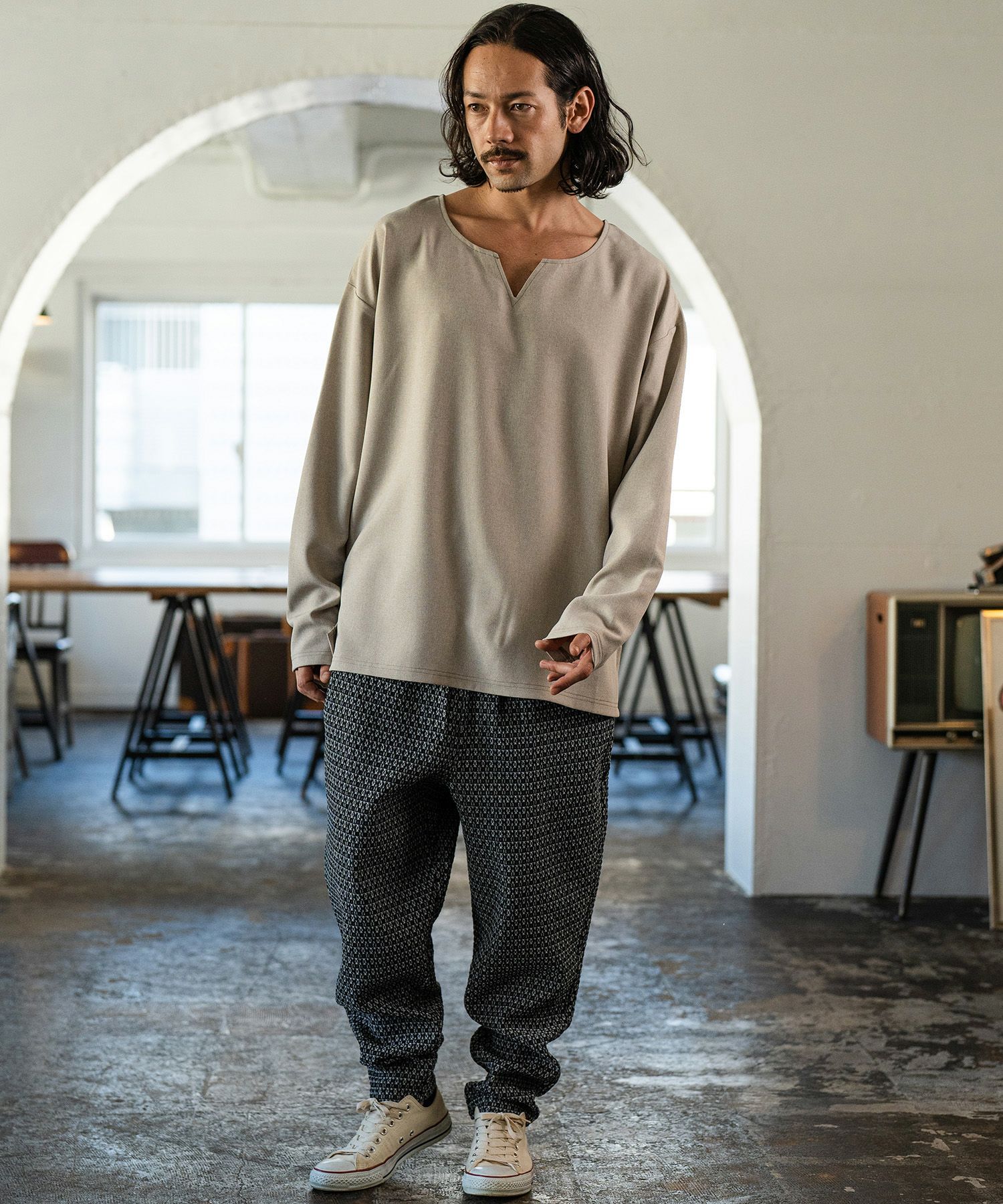 CAMBIO(カンビオ)】Denim Jacquard Jogger Pants ジョガーパンツ