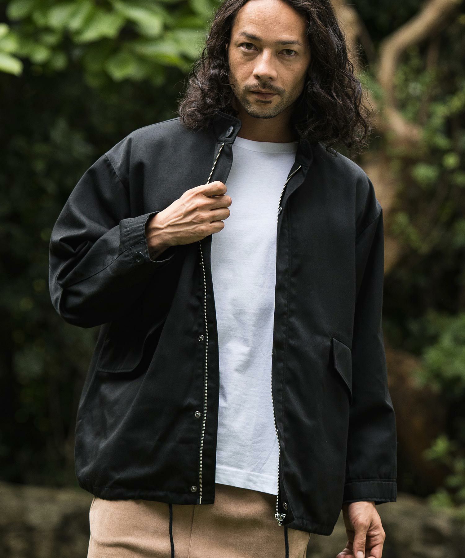 Cotton Twill Padding No-Collar Mods Coat