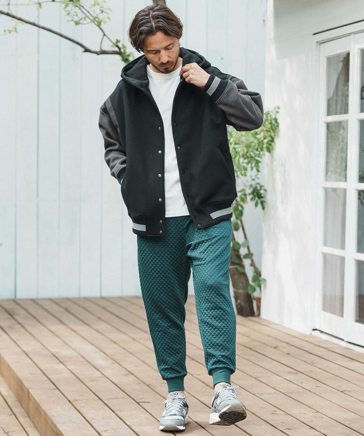 CAMBIO(カンビオ)】Back Brushed Sweat Hooded Studium Jacket
