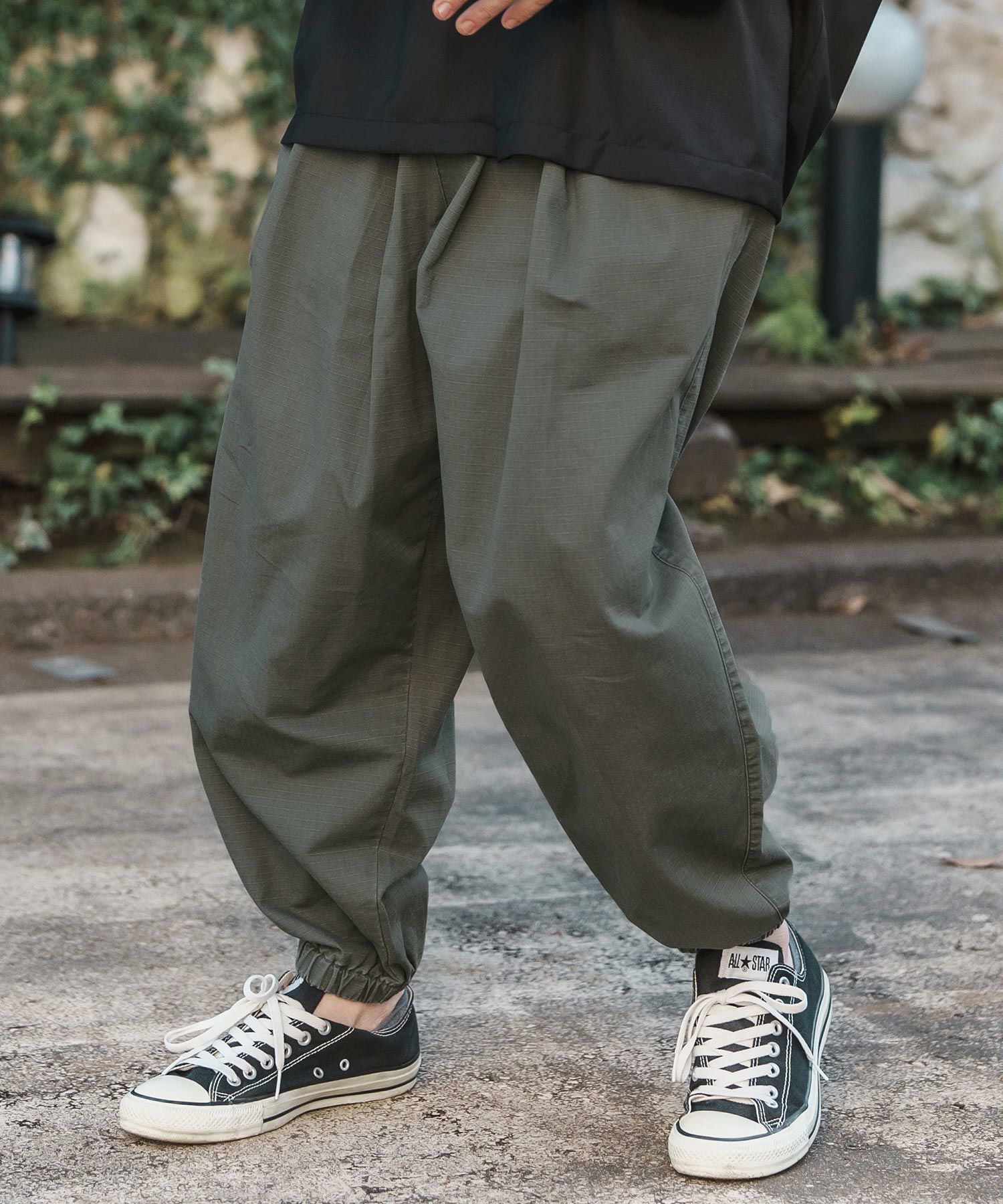 CAMBIO(カンビオ)】Silky Stripe Denim Balloon Pants バルーンパンツ