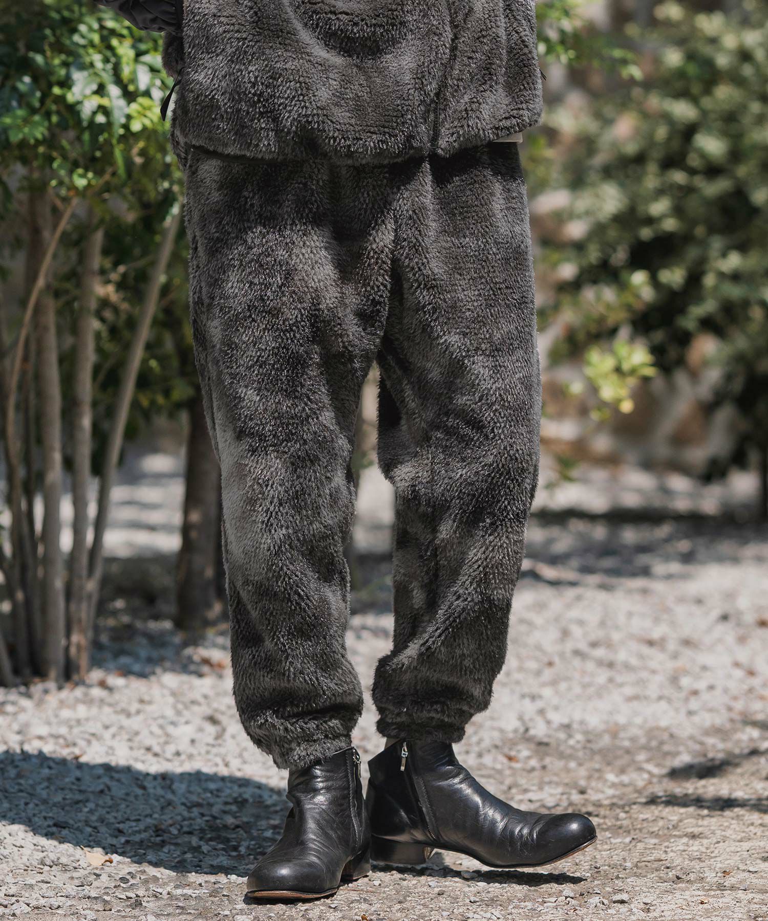 CAMBIO(カンビオ)】Monotone Marble Fake Fur Balloon Pants フェイク