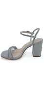 Glitter Double Strap Rhinestone Block Heel Sandal – Camille La Vie