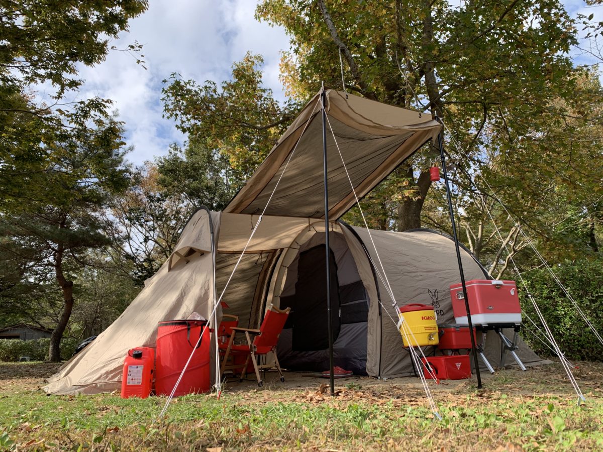 カマボコテントミニのレイアウト紹介｜夏キャンプから冬キャンプまで