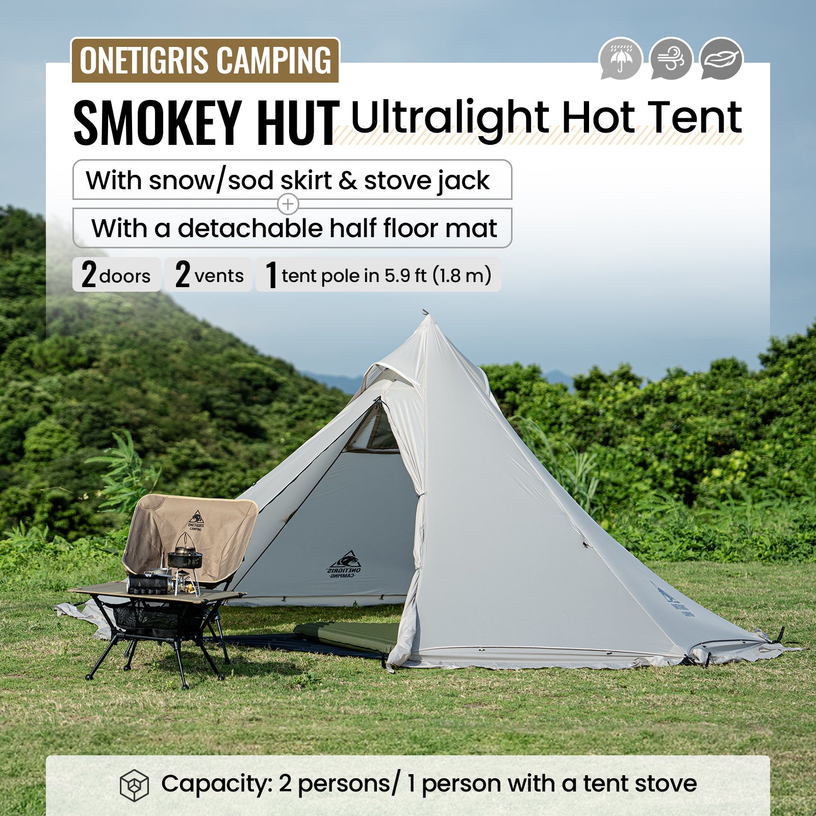 SMOKEY HUT ホットテント | OneTigris Camping