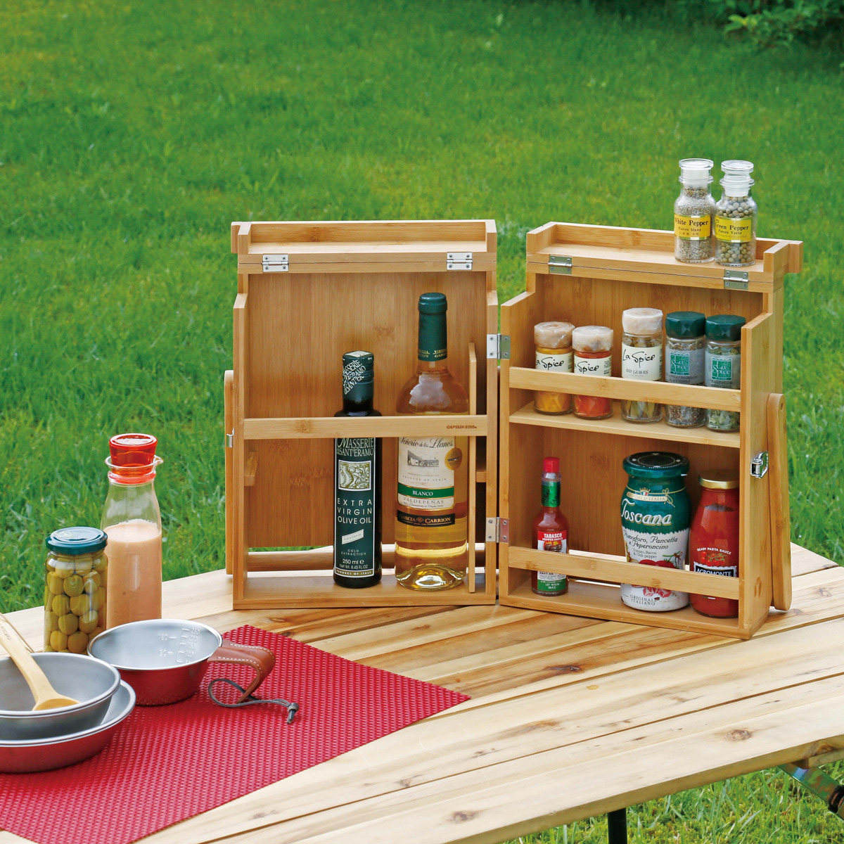 キャプテンスタッグから竹製のTAKE-WARE ODスパイスボックス登場