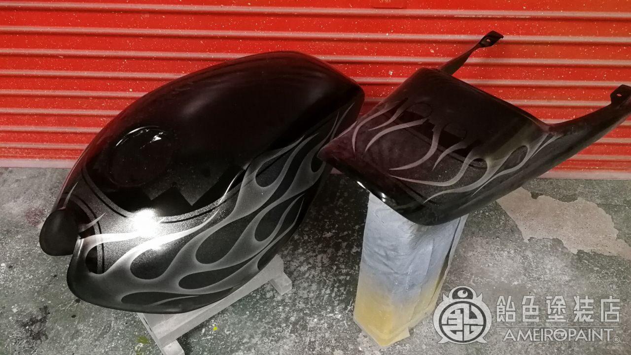 カスタムペイント工程 カワサキ ゼファーX【火の玉フレイムス