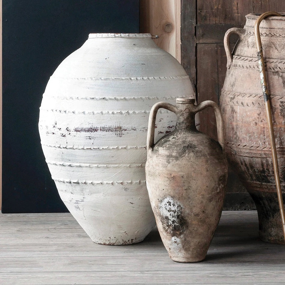 White Antique Olive Jar | Canggu Home