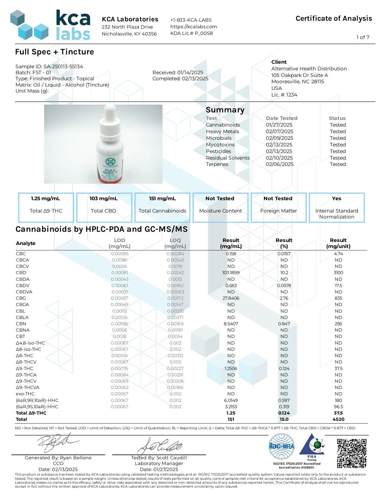Buy Full Spectrum+ Tincture - 6 Cannabinoids 5000mg