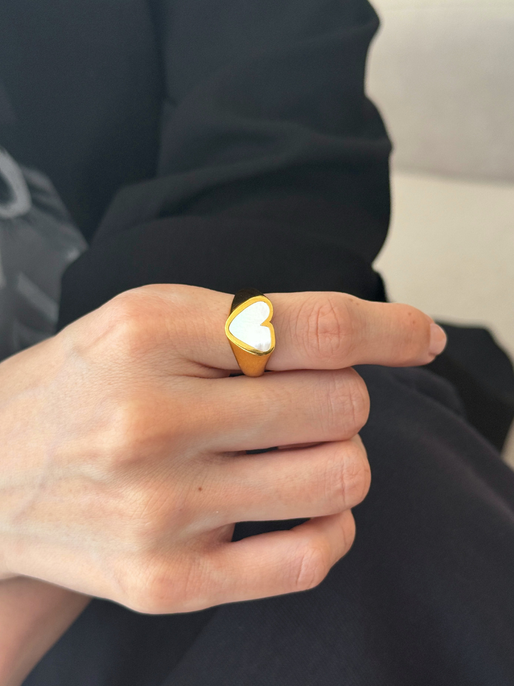 PREEK プリーク Rough Heart Stone リング Mother of pearl – CALIDA