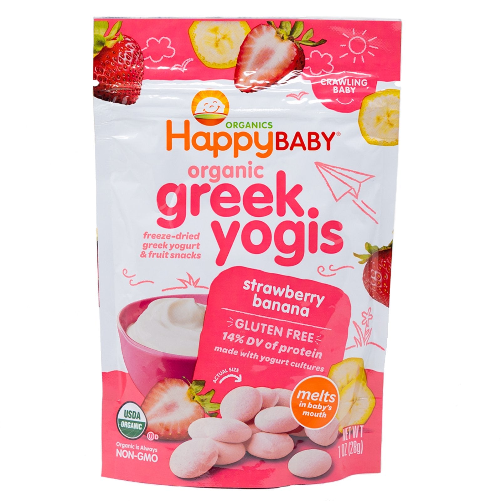 Happy Baby Greek Yogis Strawberry Banana Organic 1 oz – California