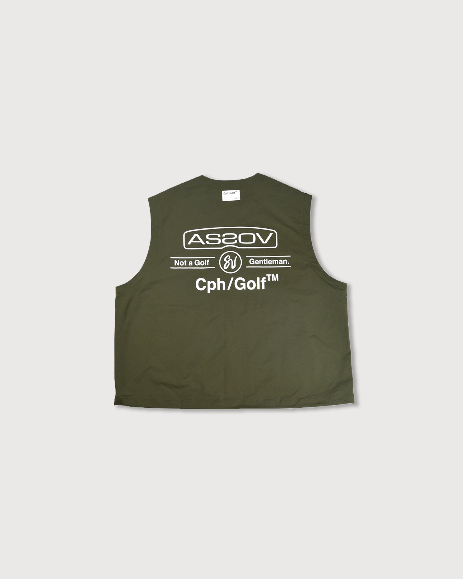 AS2OV × Cph/Golf™ #DETACHABLE VEST NO COLLAR JACKET - KHAKI
