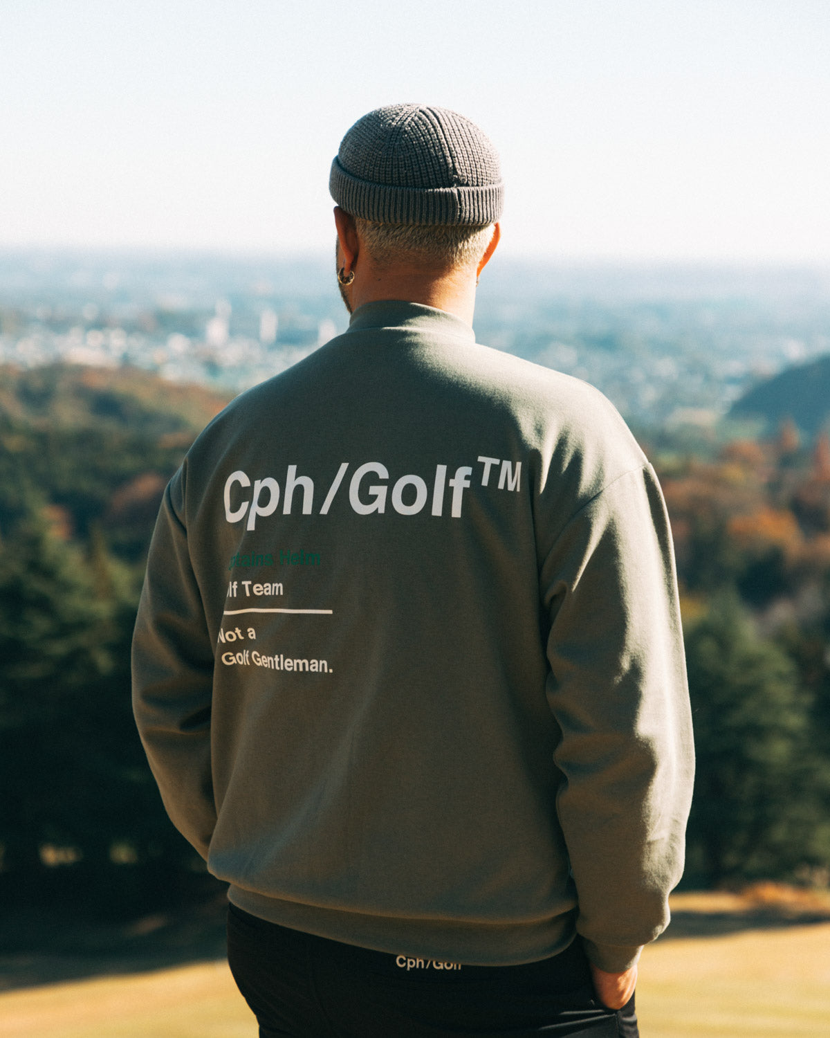 SIDE HALF ZIP L/S MOCK NECK TEE - KHAKI - – Cph/Golf™︎