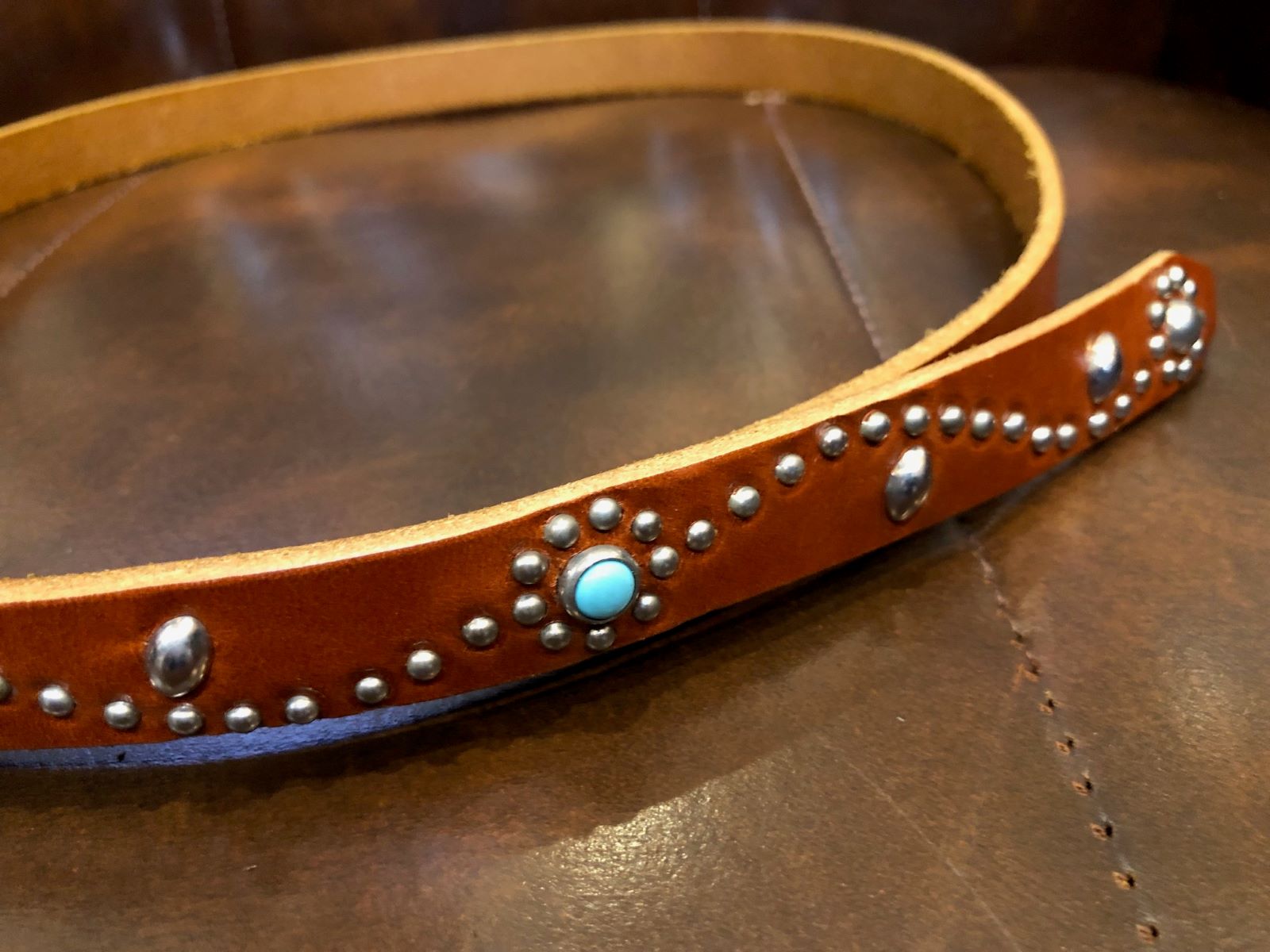 HTC Belt End Only #SN-33 Turquoise 0.75 / Light Brown | FLARY