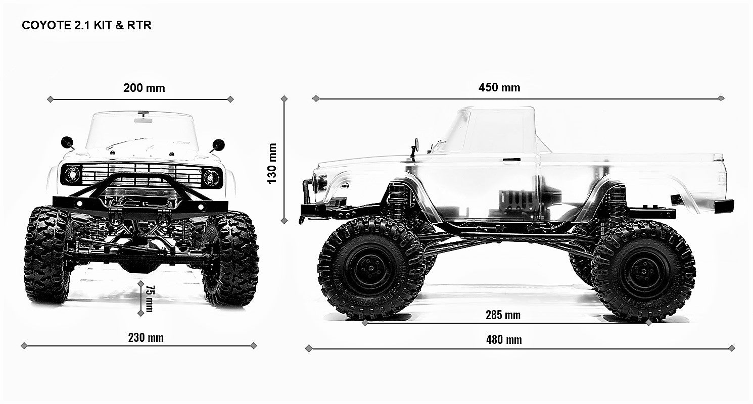 SCA-1E 1/10th 4WD Coyote 2.1 Spec Builders Kit | Carisma-Shop.com