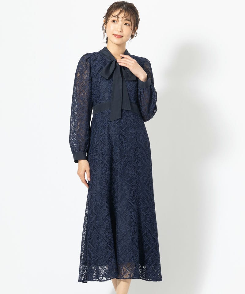 JILL STUART ジルスチュアート ボウタイレースワンピースドレス
