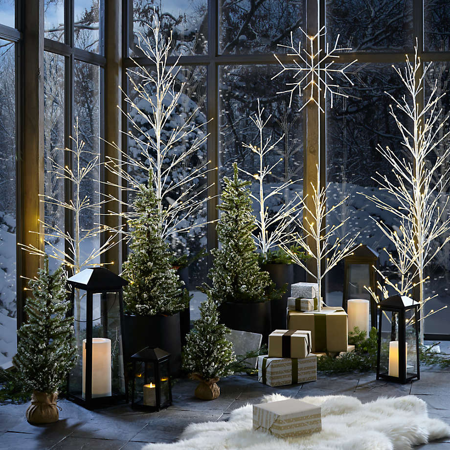 LED 7 ' Birch Tree + Reviews | Crate & Barrel