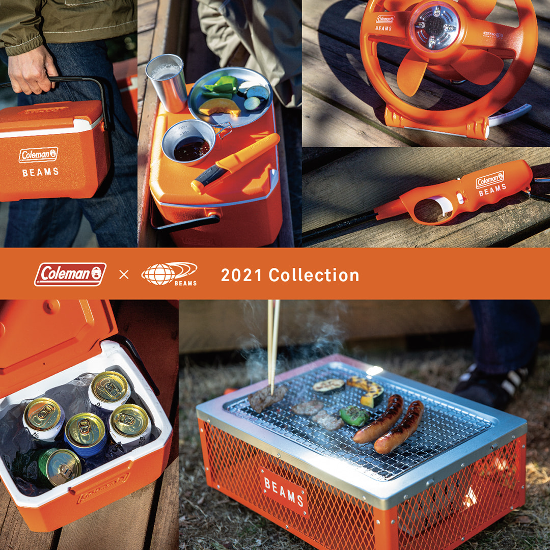 BEAMSのコーポレートカラーであるオレンジをまとった ＜Coleman＞別注