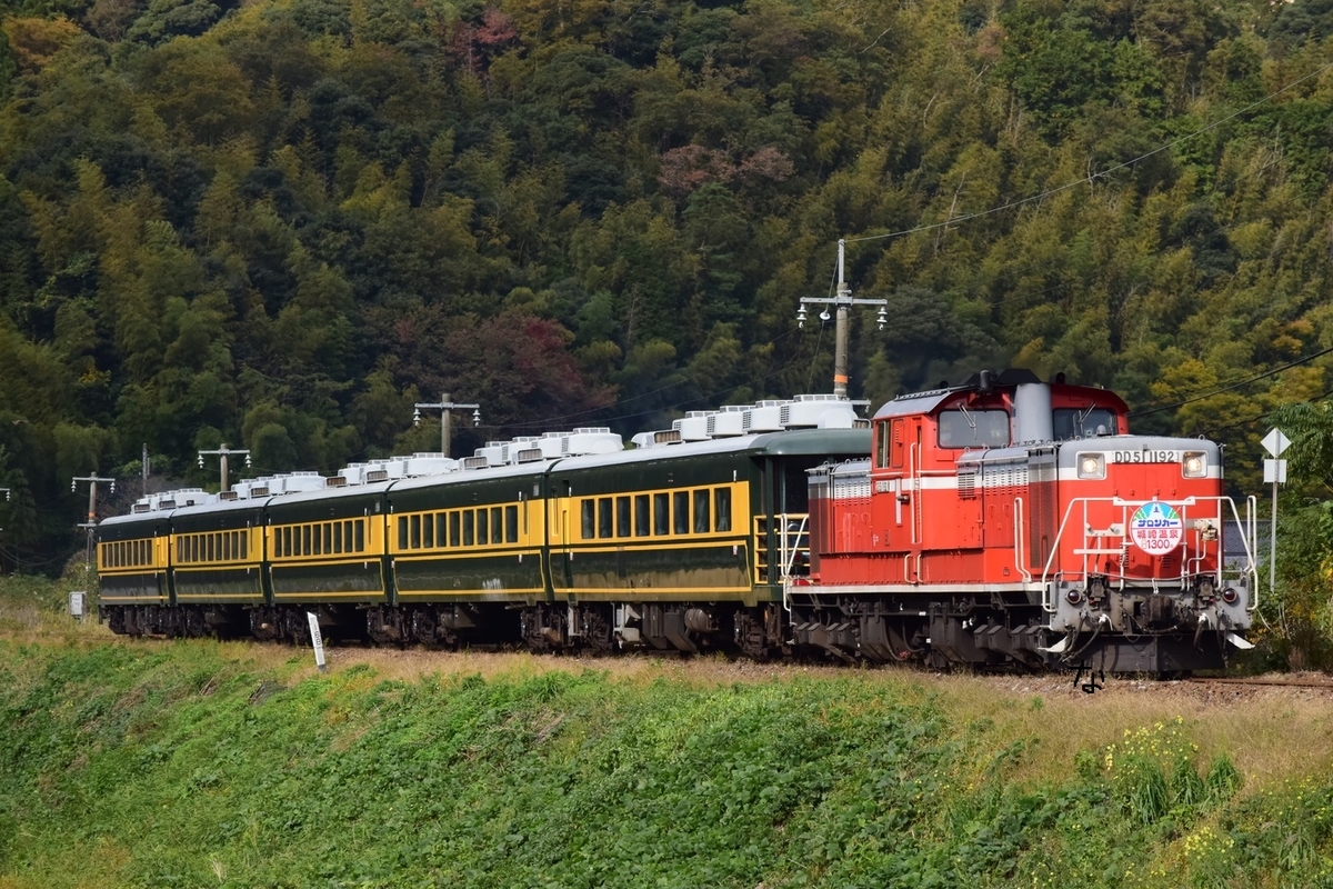 第1412列車 「 サロンカーなにわの団臨、城崎温泉開湯1300年記念列車を