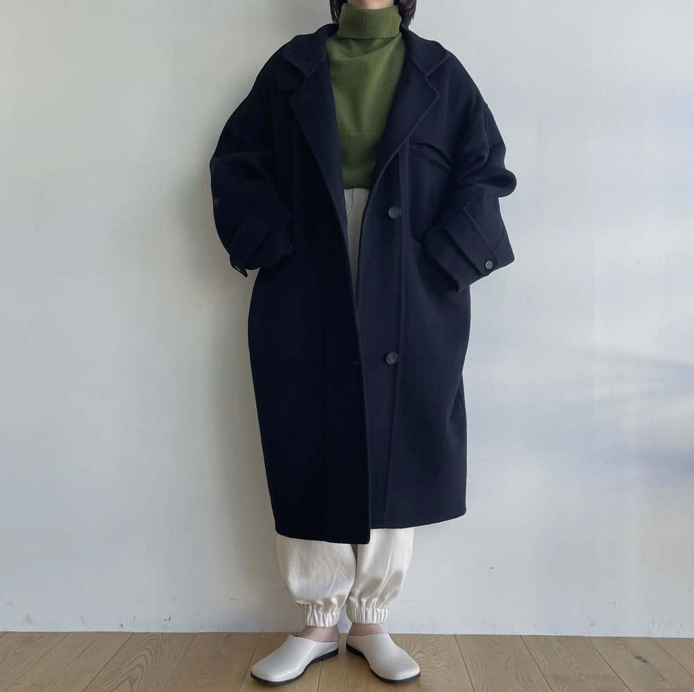 nokcha original】HAND MADE oval coat/navy - NOKCHA