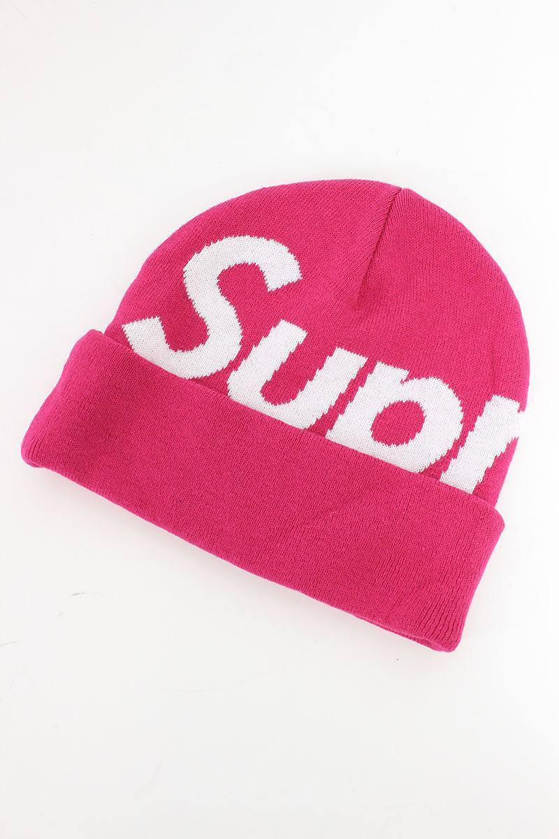 Supreme FW16 Big Logo Beanie ピンク (Supremeステッカー付き