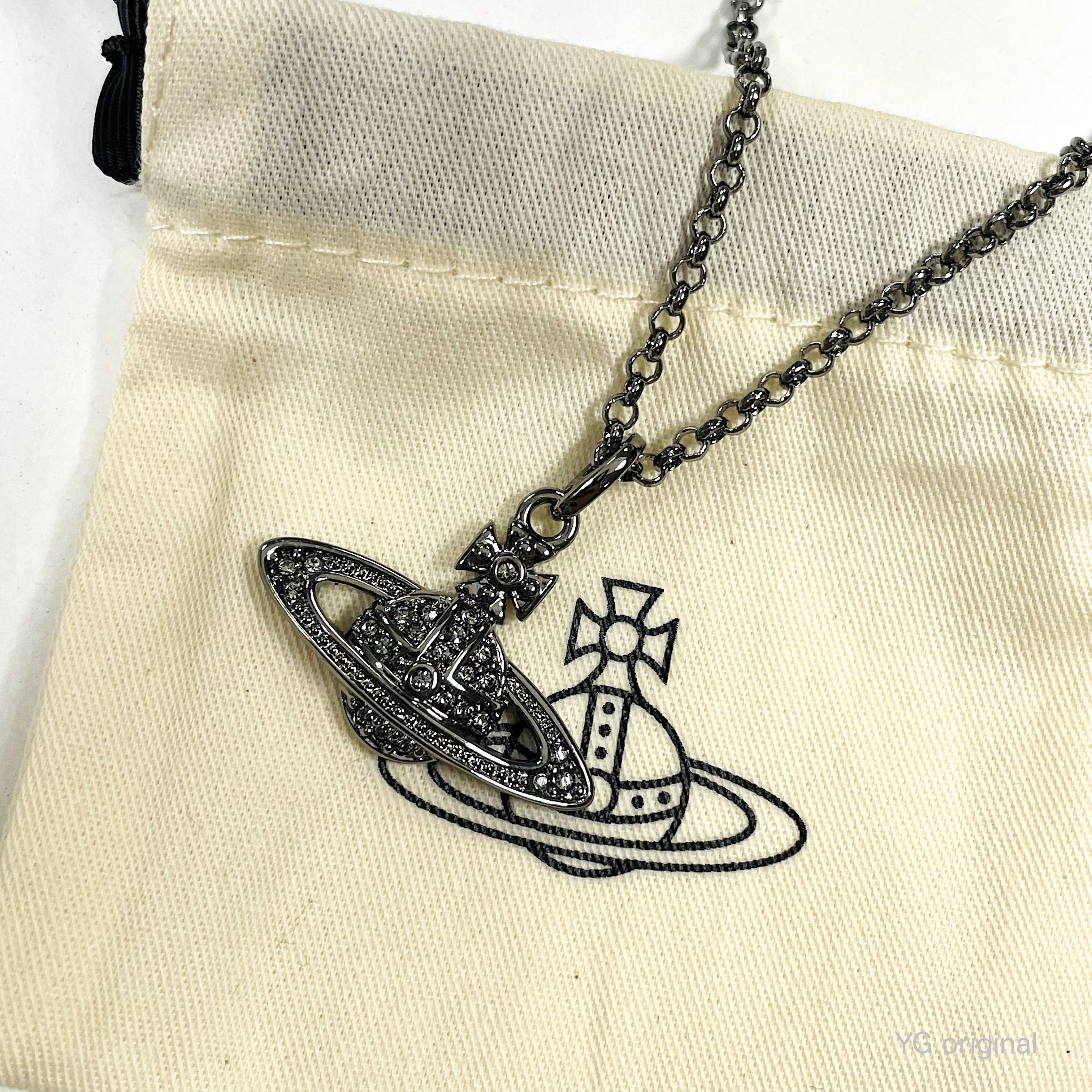 新作☆Vivienne Westwood☆定番オーブネックレス☆ガンメタル