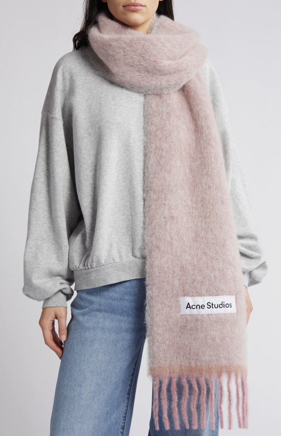 Acne studios】アクネ スタジオ マフラー ピンク フリンジ (Acne
