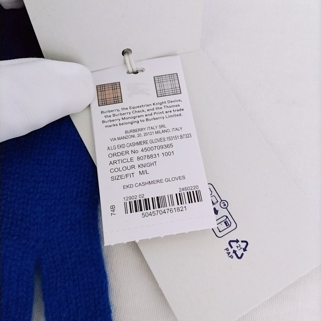 国内発送◇BURBERRY カシミアブレンド グローブ 手袋 バーバリー